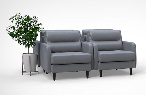 BREAKtime 4 Person Reception Lounge Chairs Set - Model 8144 - Graphite Gray Leather