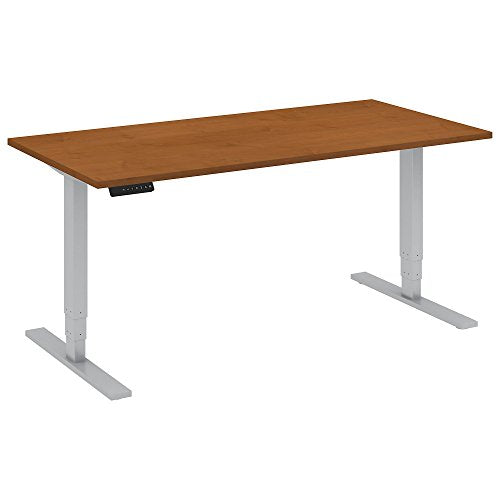 Move 80 Series by Bush Business Furniture 60W x 30D Height Adjustable Standing Desk in Natural Cherry with Cool Gray Metallic Base