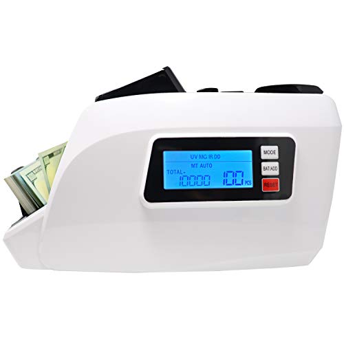 Nadex V5400 Mixed Denomination Money Counter and Counterfeit Detector- 4 Levels of Detection - UV/MG/IR/Image | 60 Currency, Serial No. Detection | Counts 1000 Bills/m