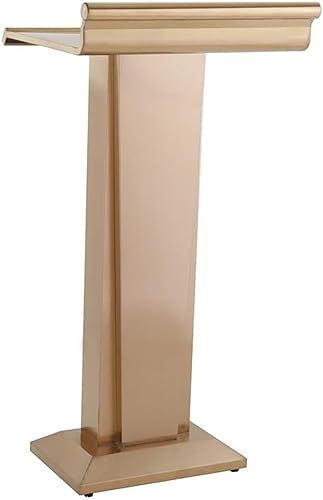 SMuCkS Wood Podium Lectern Portable Floor Sound Lectern - Gold, Size Black