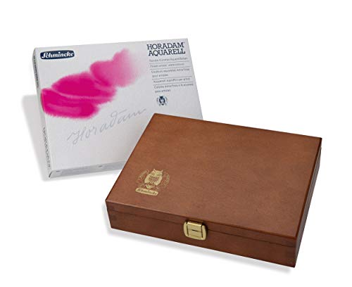 Schmincke Horadam Aquarell 15ml Paint Tube Metal Set, Porcelain Palette Included, Set of 12 Colors (74512097)