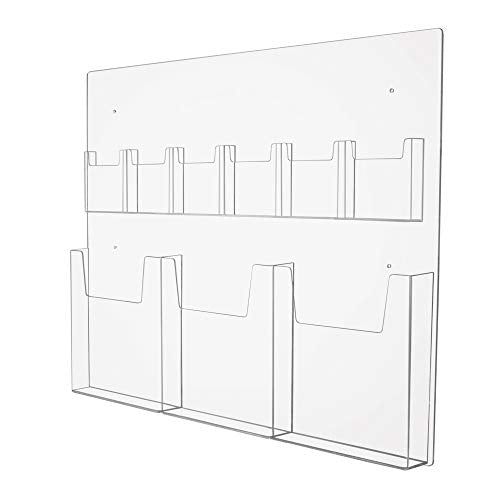 Source One Premium Combo Wall Mount Magazine Rack, Brochure Holder Organizer (S1-Matt-Wall)