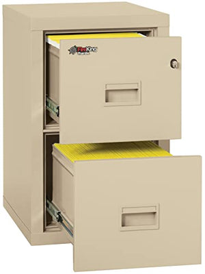 FireKing Fireproof Vertical Filing Cabinet, 2 Drawers, Legal/Letter, 18" W x 22" D, Parchment