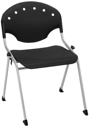 OFM 305-P0 Rico Stack Chair, 18" Height, Black (Pack of 4)