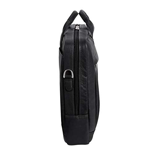 McKleinUSA S Series, Bridgeport, Pebble Grain Calfskin Leather, 17" Large Leather Laptop & Tablet Briefcase, Black (15475)