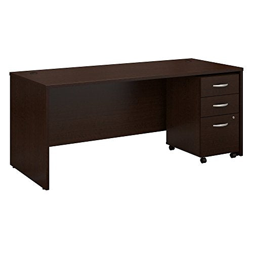Bush Business Furniture Series C 72W x 30D Office Desk with Mobile File Cabinet in Mocha Cherry