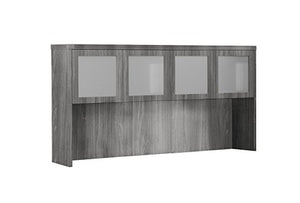 Mayline Aberdeen 72" Hutch Cabinet with Glass Doors, Gray Steel Tf