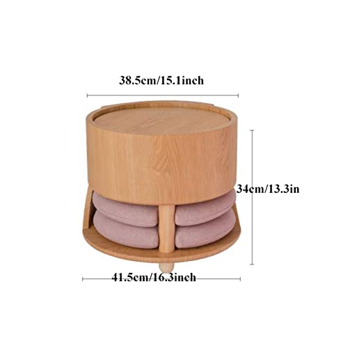 BinOxy Wood Coffee Table for Living Room - Unique Low Table, Accent Furniture, 15x13.3inches