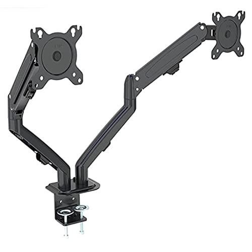 YFSDX Dual Monitor Holder Desktop Mount Bracket for 13 to 27 Inch LCD Screens Rotation & Tilt Gas Spring Arm Desk Stand Support