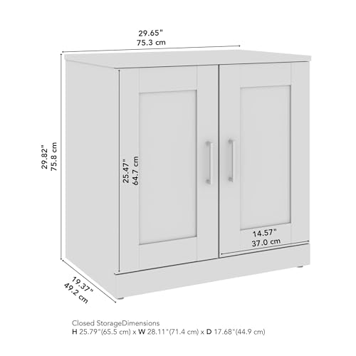 Bush Business Furniture Hampton Heights Storage Cabinet with Doors | 30W, White