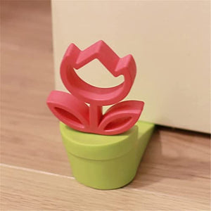 None Silicone Flower Door Stopper Anti-Collision Wind-Proof (Pack of 2)