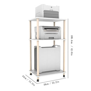 TOMYEUS CPU Stand 3-Layer Floor-to-Ceiling Printer Stand with Wheels