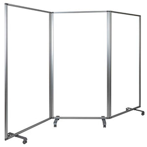 Flash Furniture Raisley Mobile Freestanding Clear Room Divider Sneeze Guard