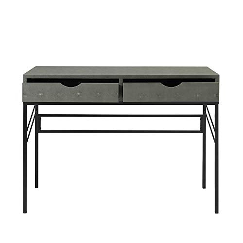 Walker Edison 2 Drawer Modern Wood and Metal Computer Writing Desk Home Office Workstation Small 44 Inch, Grey