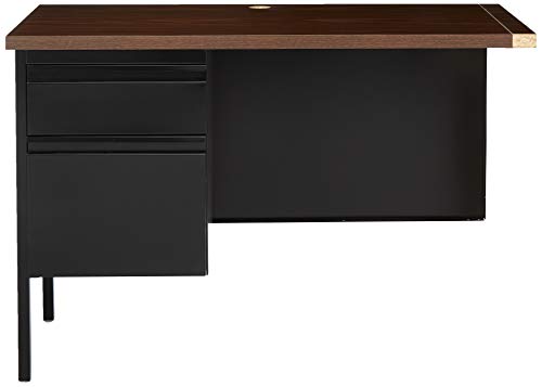 Lorell Single Left Pedestal Desk, 42 by 24 by 29-1/2-Inch, Black Walnut