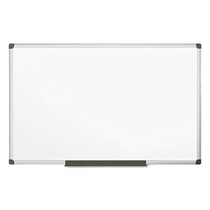 MasterVision MA2107170 Value Lacquered Steel Magnetic Dry Erase Board 48 x 96, White, Aluminum Frame