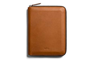 Bellroy Work Folio A5 (Premium Leather Portfolio, Zipper Closure, Organizers A5 Notebooks, Pens, Phone, Cards & More) - Caramel