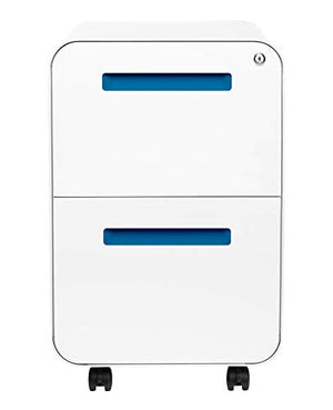 Laura Davidson Furniture Stockpile 2 Drawer Mobile File Cabinet with Lock - White/Blue