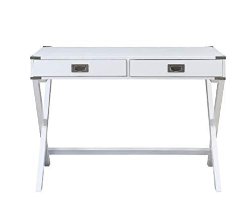 GYCHEE Rectangular Writing Desk for Home Office, Laptop PC Table Workstation with 2 Storage Drawers, Modern Office Desk with Crossing X Base, Computer Desk, Makeup Vanity Table,42" L x 24" W x 30" H