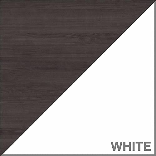 Bush Furniture UrbanPro Sit to Stand L Desk Set with Bookcase in White/Gray - Engineered Wood
