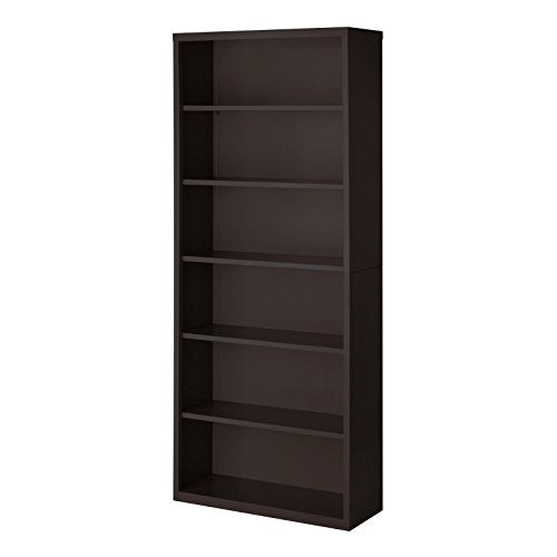 Hirsh 6 Shelf Metal Bookcase in Black