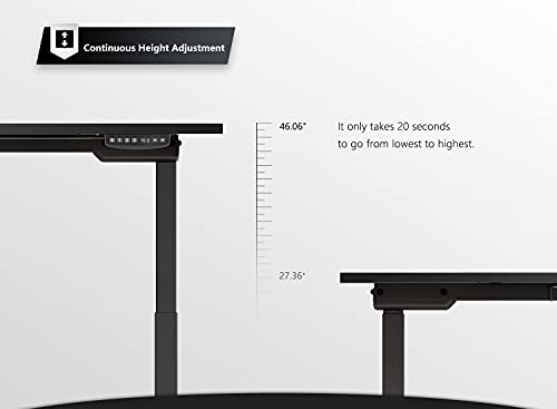 FEZIBO Triple Motor L-Shaped Electric Standing Desk, 63 inches Height Adjustable Stand Up Corner Desk, Sit Stand Workstation with Splice Board, Black Frame/Black Top