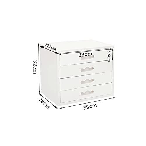 BIZOLE Flat File Cabinet Storage with Lockable Drawers - Wooden Desktop Organizer (Size: B)