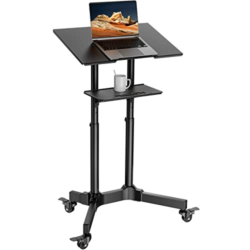 PGTVMC05 Rolling TV Stand for 32-75 inch TVs & PGLMC01 Mobile Laptop Stand