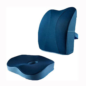 XARONF Memory Foam Seat Cushion & Back/Lumbar Support Pillow for Pain Relief