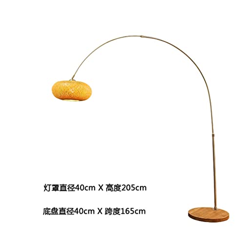 EESHHA Arc Floor Lamp with Wood Shade