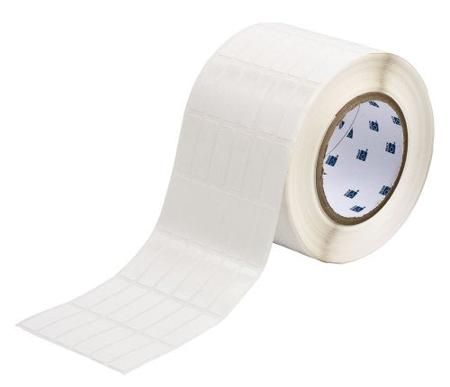 Brady THT-87-498-5 0.5" Width x 1.437" Height, B-498 Vinyl Cloth, Semi-Gloss Finish White Thermal Transfer Printer Label (5000 per Roll)