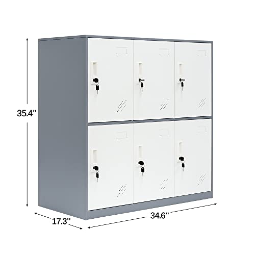 Metal Storage Cabinet with Card Slot - White+Gray 37.8" L*37.8" W*4.33" H