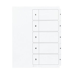 Avery Ready Index Table of Contents Dividers with Narrow Tabs, Unpunched, 8.5 x 11 inches, 1-5 Tab, White Tab, Laser/Inkjet,-Pack of 5 (11162)