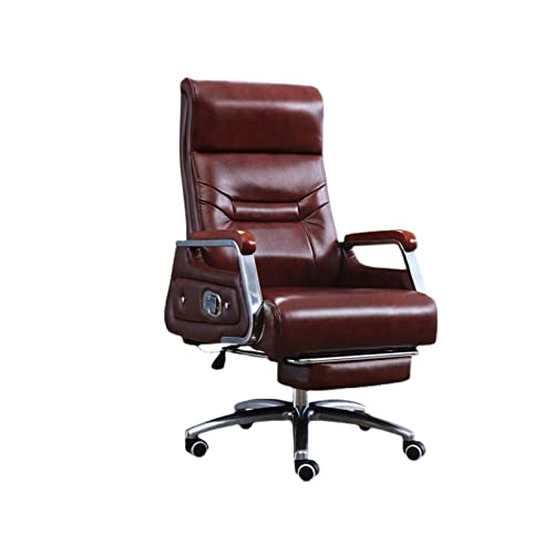 XZBXGZWY Boss Chair with Footrest and Cowhide Backrest