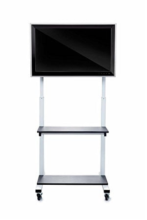 Luxor Crank Adjustable Flat Panel TV Cart with 2 Shelves