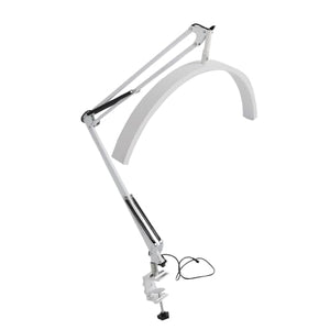 Airshi Half Moon Desk Lamp with Folding Arm - 5 Brightness Levels - High Color Rendering - White - Office (US Plug)