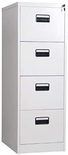 SHABOZ Floor-Standing File Cabinet, Large Capacity, Push-Pull Drawer, Mobile Iron, Anti-Theft Lock, Fully Assembled, Multi-Layer File Organizer (Medium White)