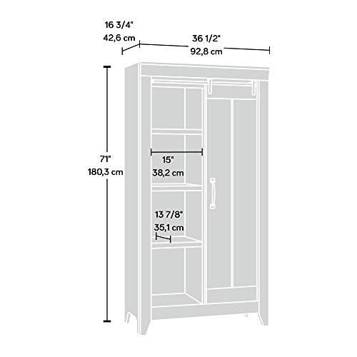 Sauder 422474 Adept Storage Cabinet, L: 36.61" x W: 16.81" x H: 71.02", Craftsman Oak finish