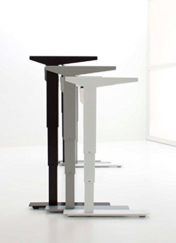 ConSet Electric Height Adjustable Desk 30"d x 60"w With Silver Base + Beech Laminate Top
