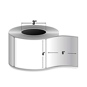 Smith Corona - 20 Rolls, 4'' x 6'' Direct Thermal Labels, 3'' Core, 20000 Labels Total, Made in the USA, For 3" Core Industrial Printers (20 Rolls)