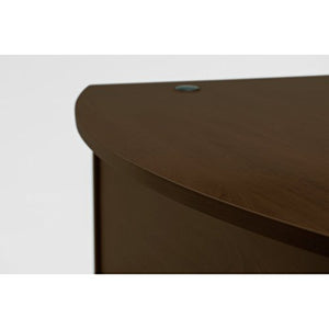 Bush Business Furniture Series C Elite Left Hand Bowfront U Station Desk Shell with Lateral File - Mocha Cherry