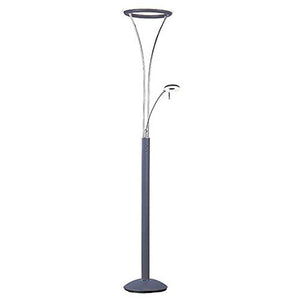 ET2 E41050-PLPC Eco-Task LED Floor Lamp, Platinum / Polished Chrome Finish, Glass, PCB LED Bulb, 18W Max., Damp Safety Rated, 3000K Color Temp., Standard Triac/Lutron or Leviton Dimmable, Fabric Shade Material, 4500 Rated Lumens