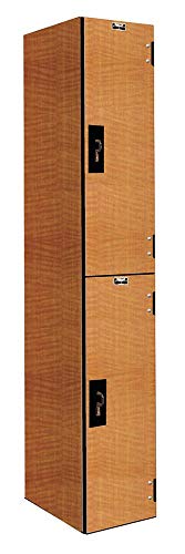 Generic Light Wood Wardrobe Locker, (1) Wide, (2) Tier, 12" W x 18" D x 72" H (38Y845)