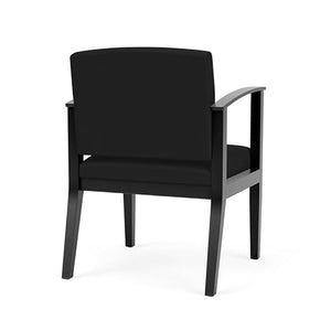 Lesro Amherst Wood Reception Guest Chair in Black/Castillo Black