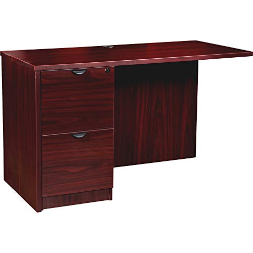 Lorell Mahogany Left Return Desk, 42"x24"x29