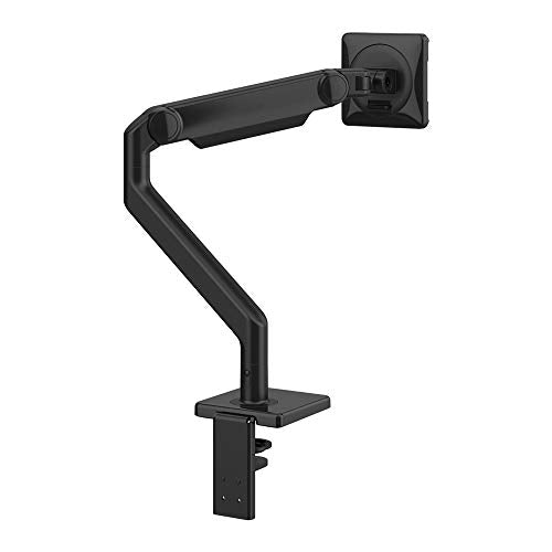 Humanscale M2.1 Monitor Arm | 2 Piece Clamp Mount with Base | Angled Link/Dynamic Link | Standard Monitor Tilt | Standard Black Vesa Bracket 100mm x 100mm (Black with Black Trim)