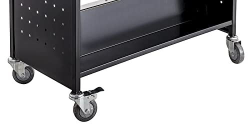 Zero One Rolling Book Cart 200LBS Double Sided 6 Tier Shelves Black