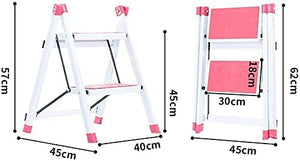 LUCEAE 2 Step Folding Step Stool with Non-Slip Rubber Sleeve