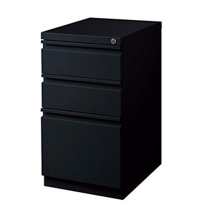 Hirsh Industries Modern Metal Mobile Pedestal File 3-Drawer Box/File - Black