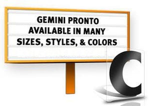 4" Gemini Pronto Modern 250 Piece Full Set Black Letters/Black Numbers